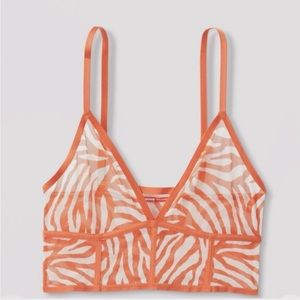 Orange Tiger Bralette & Thong Lingerie Set